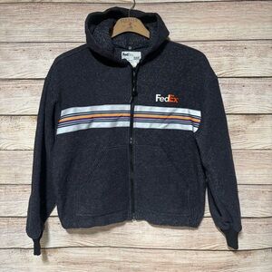 Vintage USA Made Stan Herman Large Full-Zip Poly Hoodie Reflective